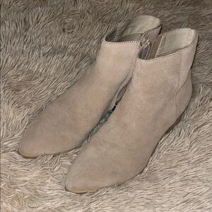 Dolce Vita Beige Suede Ankle Booties